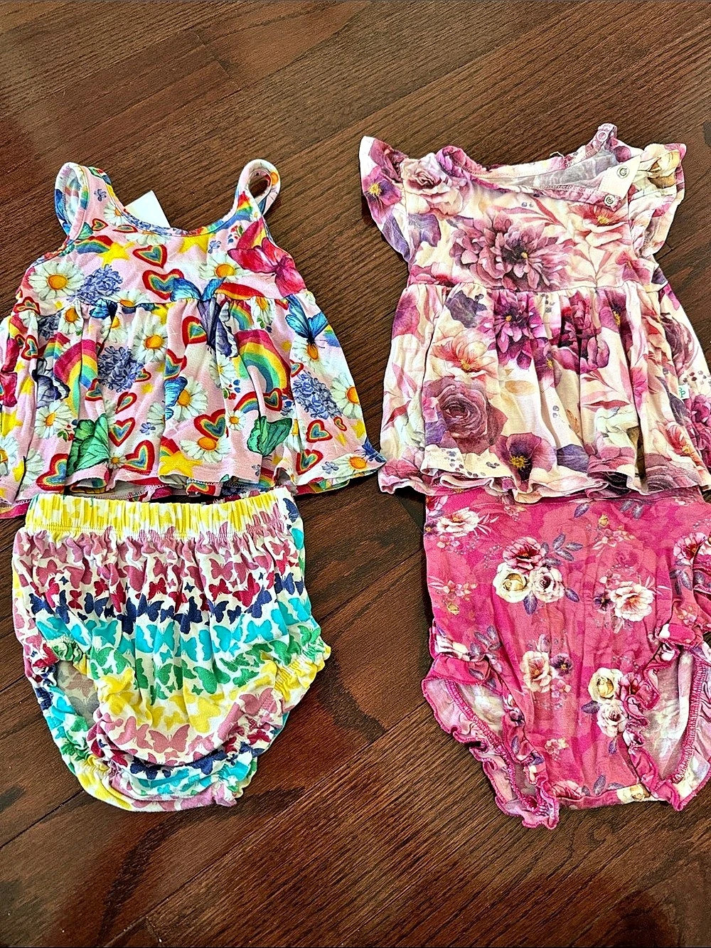 Posh Peanut Girls Floral Matching Sets Pink & Multicolor